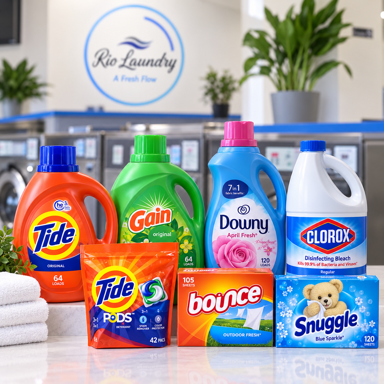 Laundry detergent products with real detergent brands
