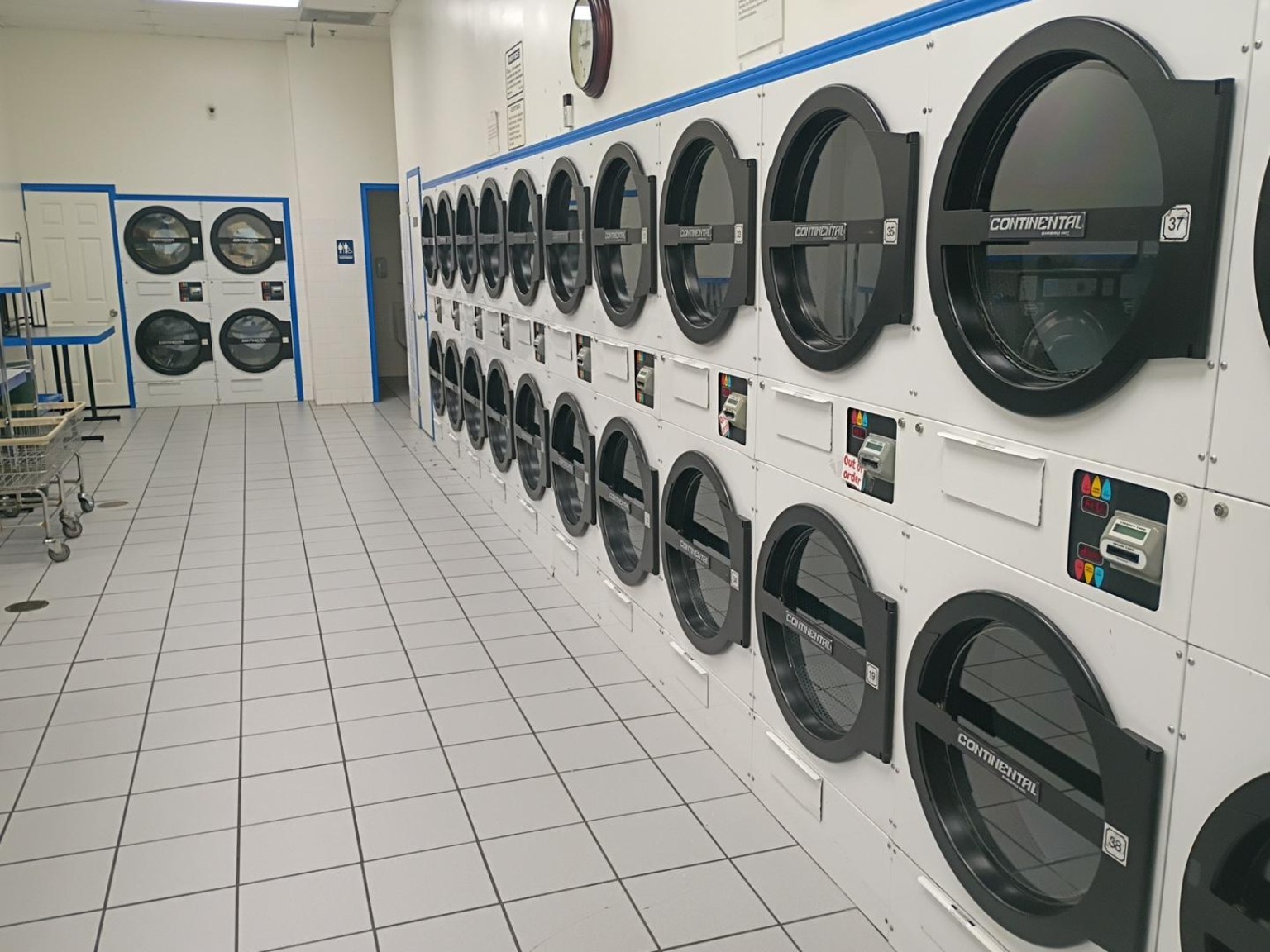 Dryer wall at Rio Laundry
